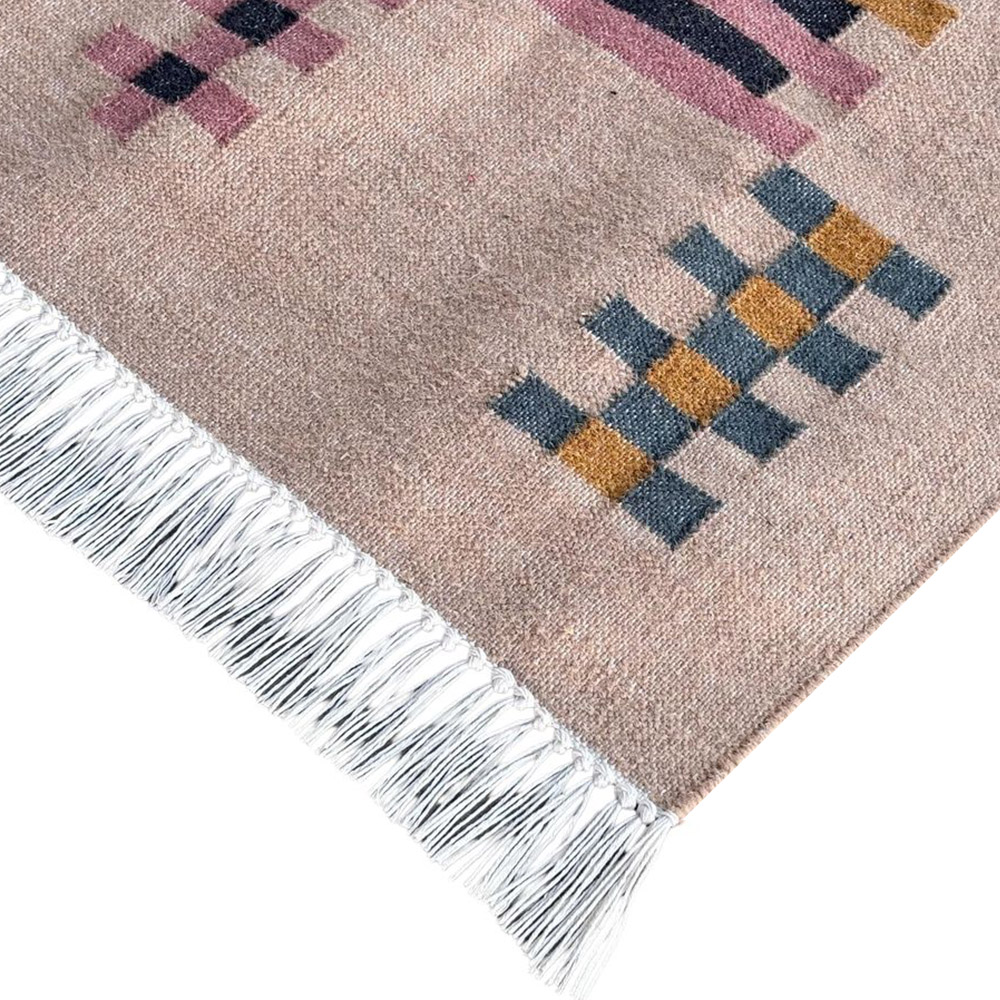 Handcrafted Multicolor Wool Vintage Dhurrie For Home